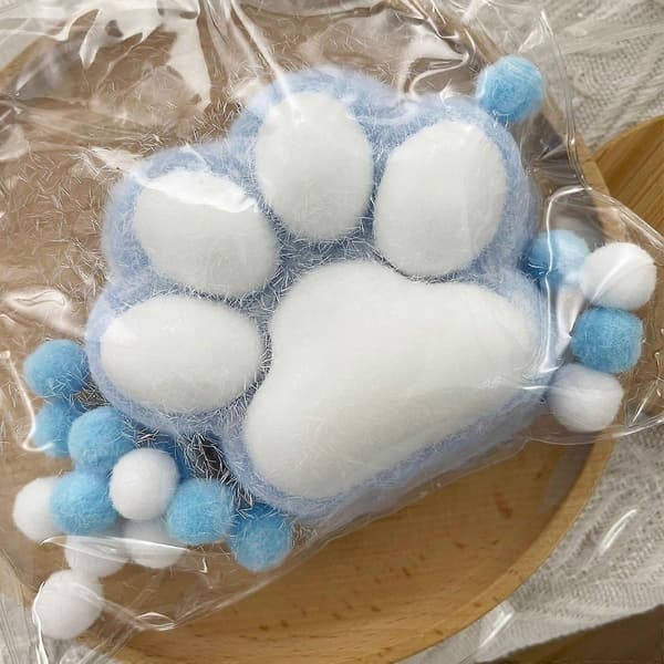 Taba Squishy Stor Kattepote Silikone Klemmelegetøj til Stresslindring, Kattepote Kæmpe Pote Squishy Sensorisk Legetøj Blue