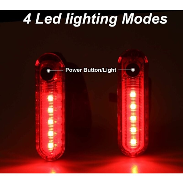 Sykkelbaklykter - 2 Pakke Sykkel Baklys, USB Oppladbar COB LED Vanntett Sykkel Baklys, 4 Lysmoduser for Sikkerhet og Synlighet