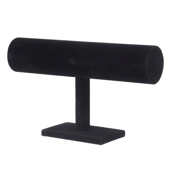 IC T Bar Velvet Hårbånd Pandebåndsholder Detailbutik Display Stand mørkesort