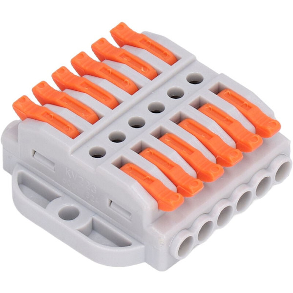 6 st ABS Kompakta Trådkopplingsplintar Koppar Snabbkopplingsplint Universal Kopplingsledare, DUBUNS