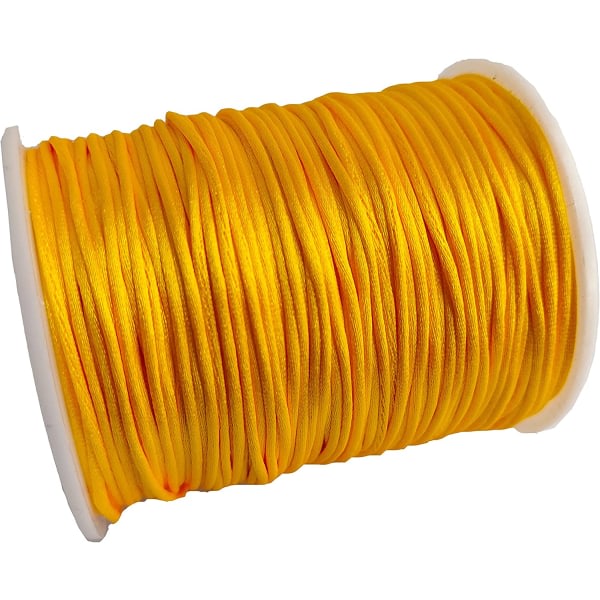 1,5 mm trådsnöre för kinesisk knutning, tillverkning, guldgul