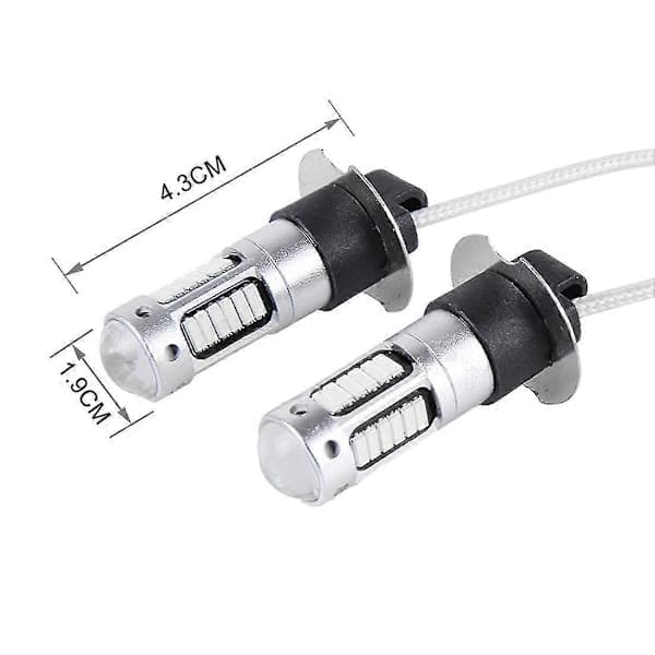 2 stk H3 10W 30 SMD-4014 LED tåkelys for bil, DC 12V Rødt Lys Red Light