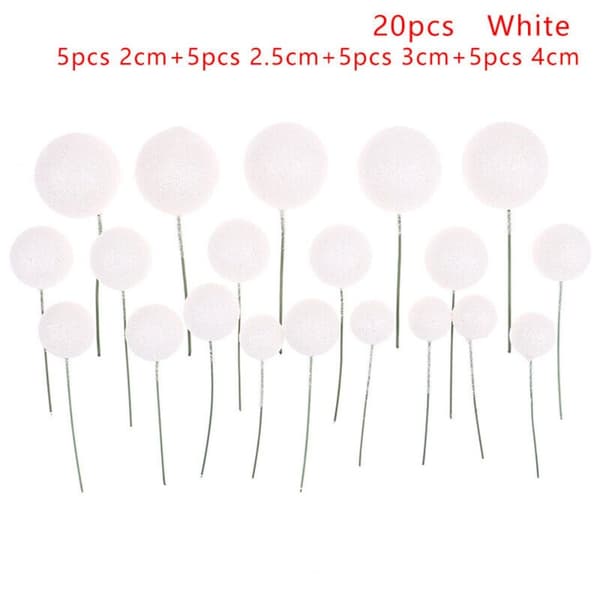 20 st Boll Tårtdekoration VIT vit white