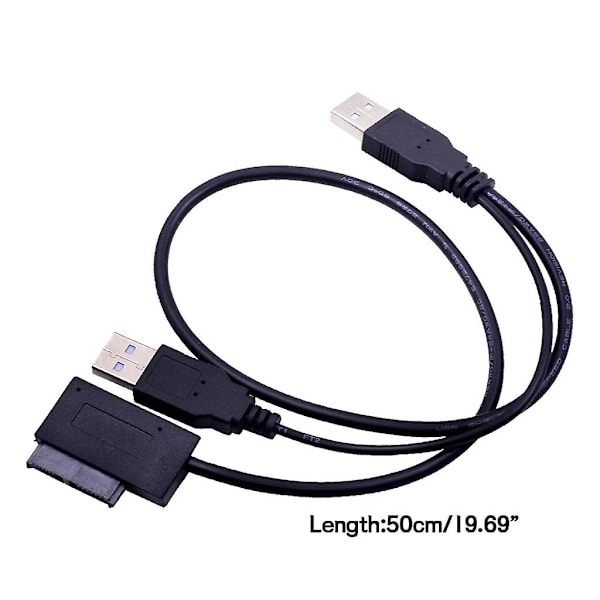 Usb-adapter 6+7p Cd-rom Dvd-rom Sata til Usb 2.0-konverter Slimline Sata 13pin