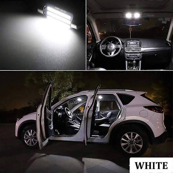 8 st LED-lampor för Renault Clio 4 2013 2014 2015 2016 2017 2018 Tillbehör Canbus LED Interiör Bagageutrymme Bil Lampa Skyltbelysning Glödlampa