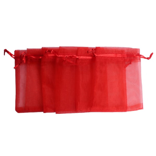 100st Bunch Protection Bag Grapefrukt Organza Bag-13*18cm-Röd