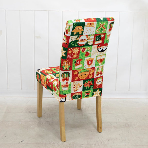 4/6-pack Julstolsöverdrag, 17,7 tum Stretch Matstolsöverdrag, Julgransdekoration 4pcs #-3