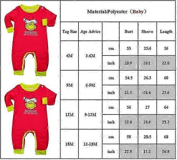 Jul Familj Matchande Pyjamas Sovkläder Jul Grinch Tryckt Vuxen Barn Spädbarn Sovkläder Pyjamas Set Spädbarn Infants 6-9M