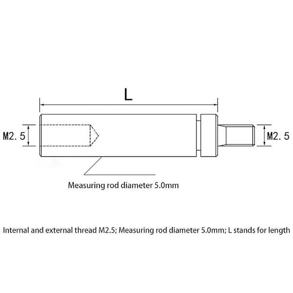 5 st Digitalindikator HSS-indikator Urtavla Förlängningsstång Stångset M2.5 20 40 60 80 100 mm El