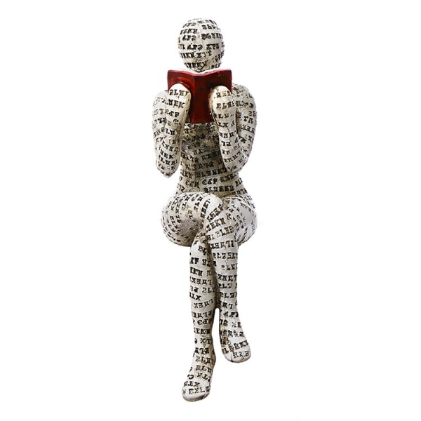 Läsande kvinna: Utsökt hartsskulptur som hyllar litteraturens skönhet 4