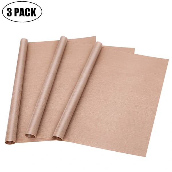 3-pak PTFE Teflon-ark til varmepresseoverførselspapir, non-stick