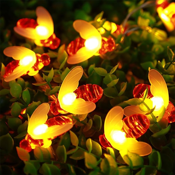 7m 50 LED Solcellelys Utendørs 8 Moduser Vanntette Bil Lysstrenger for Sommerhage Tre Terrasse Bryllup Fest. bin