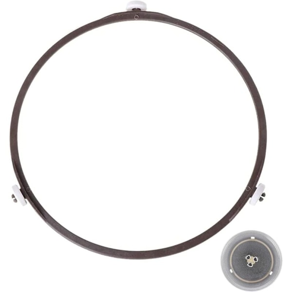 22 cm Universal Drejeskiveholder, Mikrobølgeovn Roterende Ring Drejeskive til Universal Glasholder 22 cm Diameter (Brun)