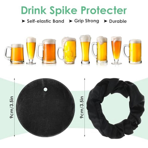 Reusable Scrunchie Drink Covers - Safety Cup Covers for Women - Prevent Drugging