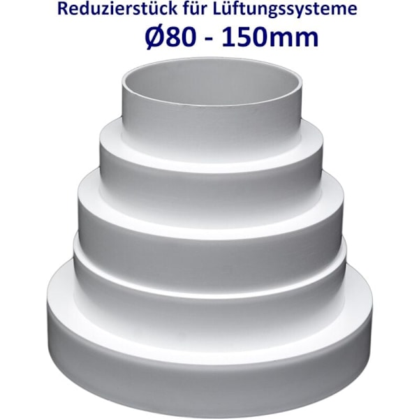 Universal rund reduktion til 80-150mm diameter ventilationssystem - RDRC Kanal