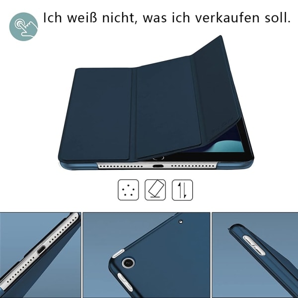 IC iPad 10. sukupolvi Navy mustalla kokoontaitettavalla Navy-telineellä