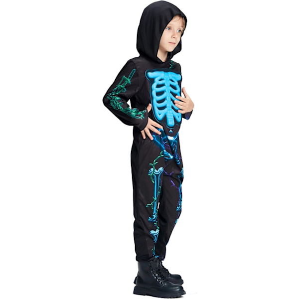 Halloween kostume Dødedag, Dia de los Muertos kjole, kostume brud la Catrina, skelet kostume til børn kvinder kvinder Blå glöd 8-10 ans