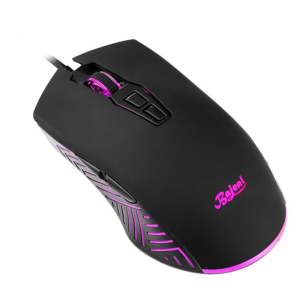 Wired Gaming Competitive Mouse 6400DPI 4-växlad lysande mus svart