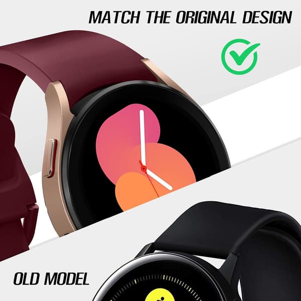 Samsung Galaxy Watch Rem, Blød Silikone Quick Release Sportsrem til Watch 4/5/6/7, 20mm, Mørk Lilla