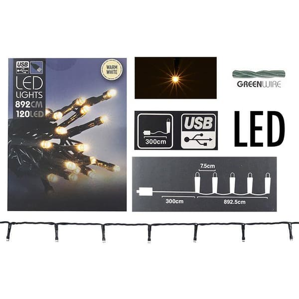 Valosarja 120 LED - 9 kulmaa Warm white Varm vit
