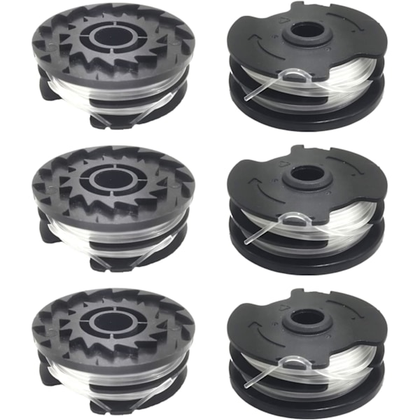 6-pack ersättningslinspolar för LIDL Parkside PRTA 20-Li A1, B2, C3, PRT 550 A1, A3, PRT 300 A1 grästrimmer