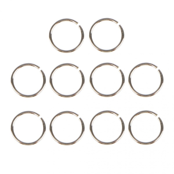 10x hoppringar för smycken 3/4/5/6 mm Öppen delad låskontakt 925 Silver 5 mm tjocklek 7 mm