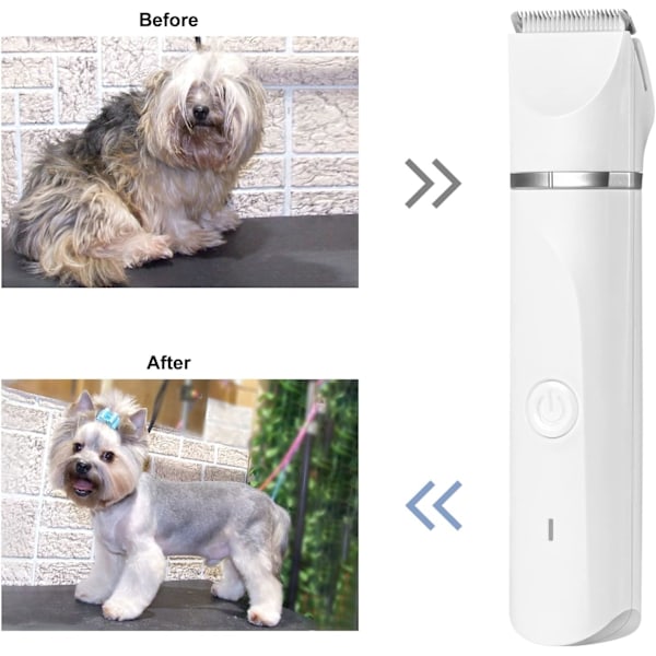 4-i-1 Professionell Hundtrimmer: Tyst Hundtrimmer IPX7 Vattentät, Sladdlös Djurtrimningsmaskin med USB-kabel Uppladdningsbar för Katter och Andra Husdjur