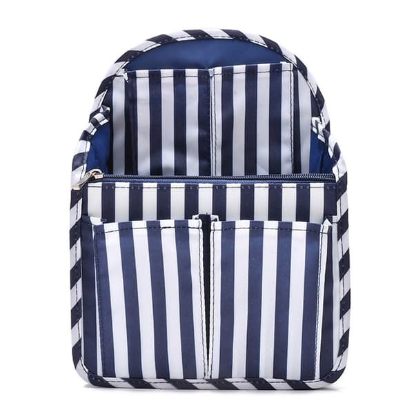 Ryggsäck Förvaringsinsats Väska Innerfack Sorteringsväska Foder Organisatör Navy Stripe