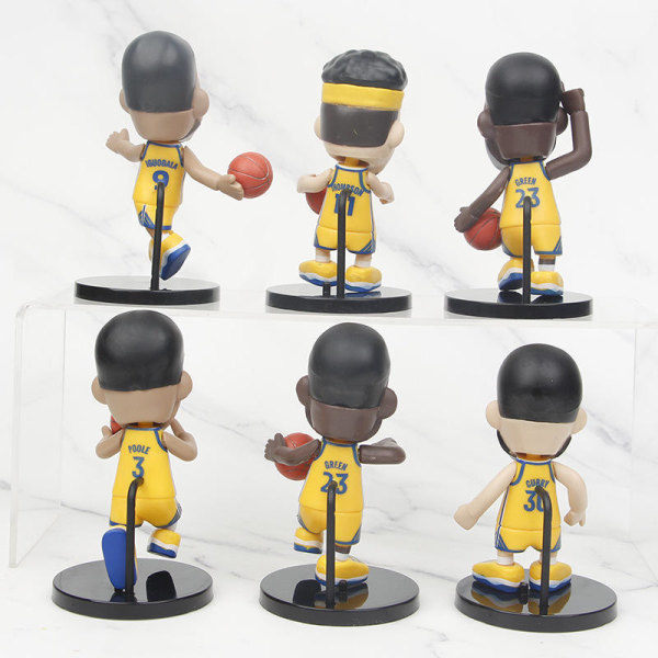 IC NBA basketstjärna Q version 6 modeller Golden State Warriors Curry Poole docka ornament väska hand