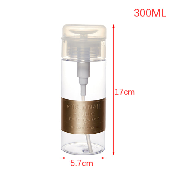 IC 150/200/300 ml Kynsilakan Pumppu Annostelija Tyhjä Pullo Poistoaine Mak 300ML