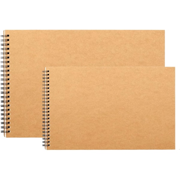 2-pakning A5 A4 skissebøker Hard Back Cover A4 A5 Spiralbundet Hardcover Sketchpad 160g