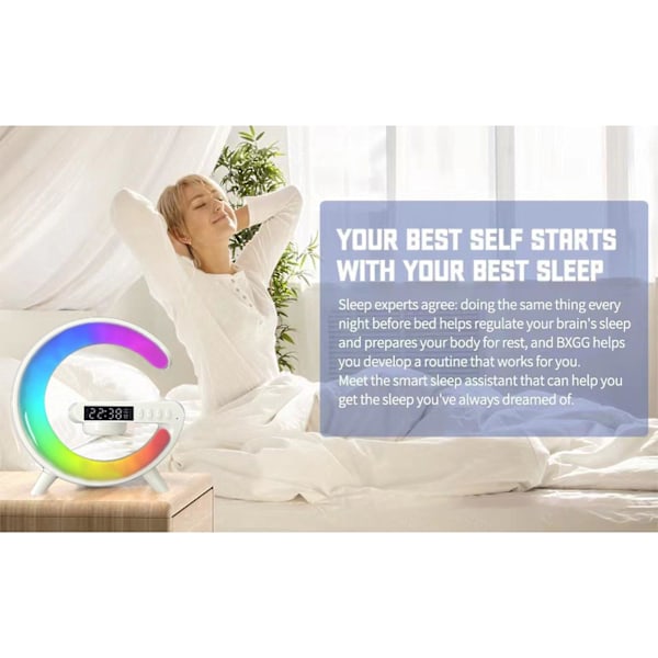 Trådløs Opladningslampe Bluetooth-højttaler Musikklokker Alarm Nøgle og App-kontrol C