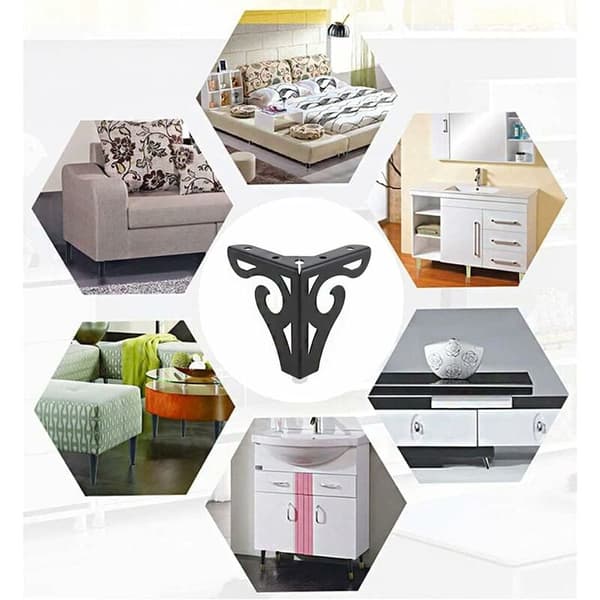 4 stk. møbelben til sofa, sofaben, moderne sofaben, ben til TV-skab, sengeben, til skab, sofa, bordkommode (sort)