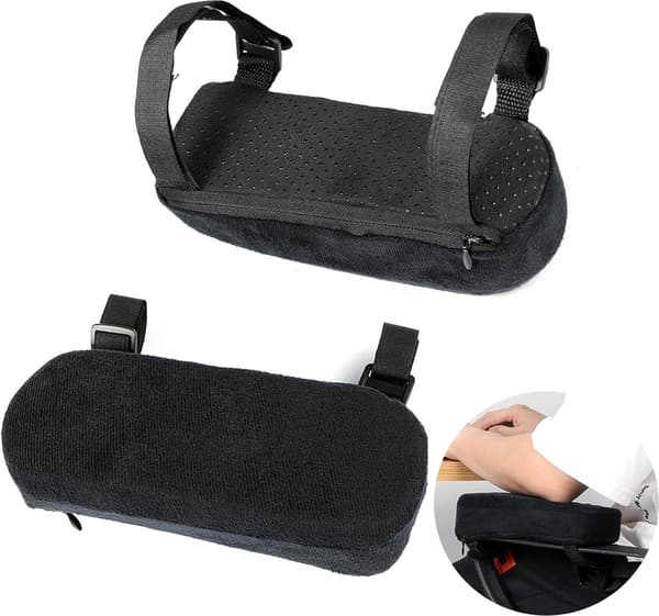 Kontorstol Armputer, 2-pakning, Minneskum Albueputer, Avansert Ergonomi, Svart