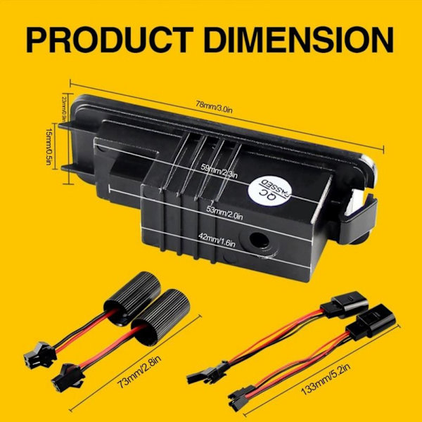 2 stk. nummerpladelys bil lampe til VW Golf 4/5/6 2 stk. 2pcs