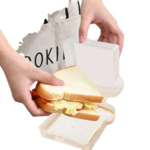 2 stk. populær, bærbar toastbrød-sandwichboks i hvetestrå pink