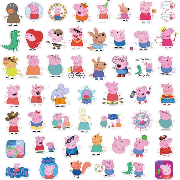 50st Peppa Pig Graffiti Stickers Laptop Skateboard