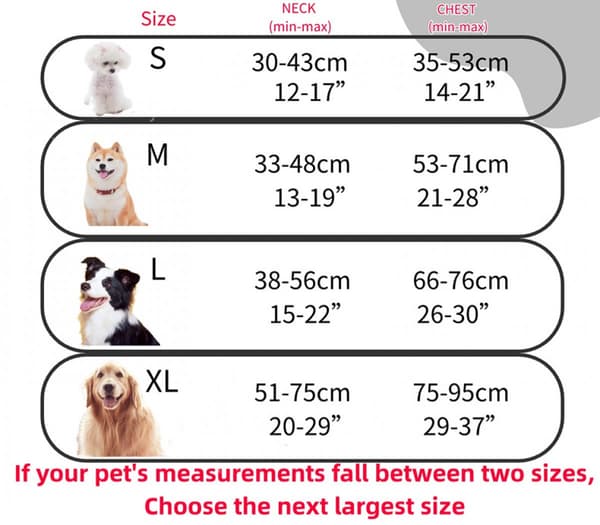 Hundesele Medium (S) - 2 Koppelkrokar, Reflexband - Hals 30-43cm, Bröst 35-53cm - Svart