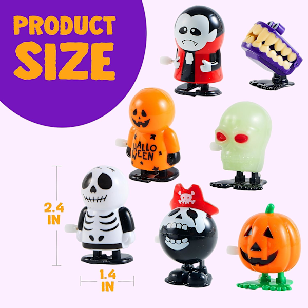 12 Pakk Halloween Opprullbare Lekefigurer Assortert for Halloween Partygaver Godteriposefyll (12 Stykker)