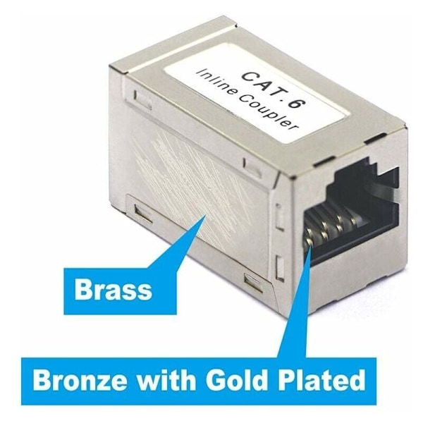 RJ45-liitin Ethernet Cat6 -sovitin Naaras-Naaras Kaapeliliitin Suojattu 5 kpl pakkaus, DEBUNS