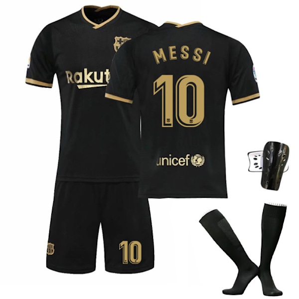 20-21 Barcelona drakt hjemme og borte svart, gull og rosa Messi fotballuniformsett Barcelona pink No. 9 black socks 28#