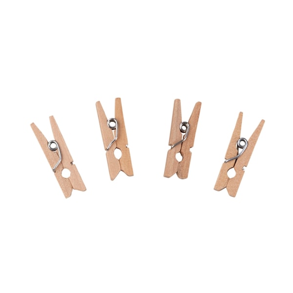 100-pakke - Mini klesklyper i tre - (2,5 cm) Tre-tre Tree Träd