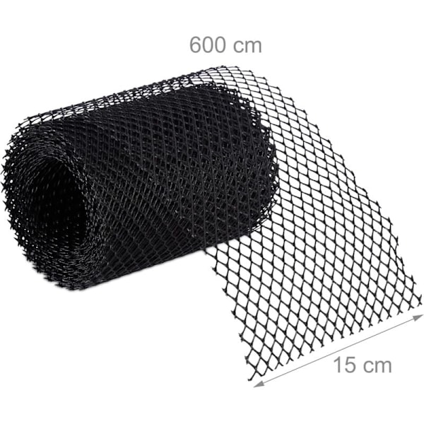 Takrännenät, 6 m Långt, Plast, Lövskydd, 15 cm Brett, Praktiskt, Svart Vuxen Unisex, 1 Styck