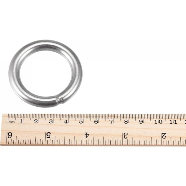 Svejset Ring Rustfrit Stål 304 50mm Udvendig Diameter 8mm Tykkelse 3 stk