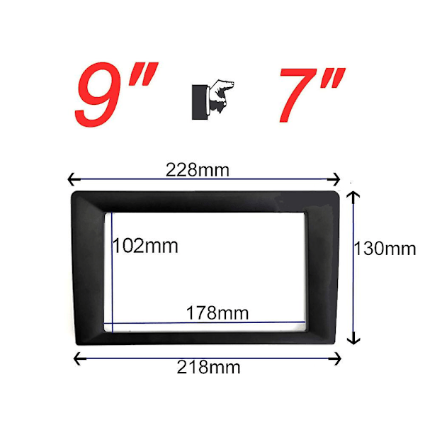 9'' 10'' til 7'' bilradio ramme for universell 2 Din Android spiller ramme 7'' transform ramme 10'' til 9'' panel konverteringer