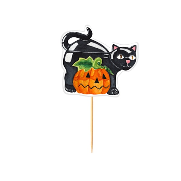 Ny Halloween-dekorasjon gresskar spøkelseskakeinnlegg spøkelsesfestivalfestforsyninger Halloween trekkflagg MJ51 16pcs