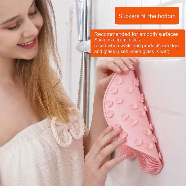 2-pack Back Scrubber and Foot Scrubber, Wall Mounted Silicone Back Scrubber, Bath Massage Pad Brush with Suction Cups