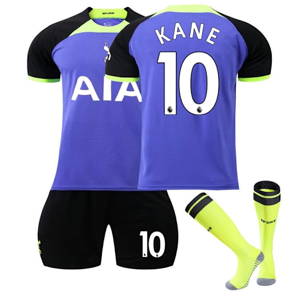 Ny fodboldtrøje til drenge, shorts, strømper, sæt, Tottenham Hotspur udebanetrøje #10 Tottenham Hotspur udebanesæt #10 tottenham hotspur away kit #10 tottenham hotspur away kit #10 28/(12-13 years)