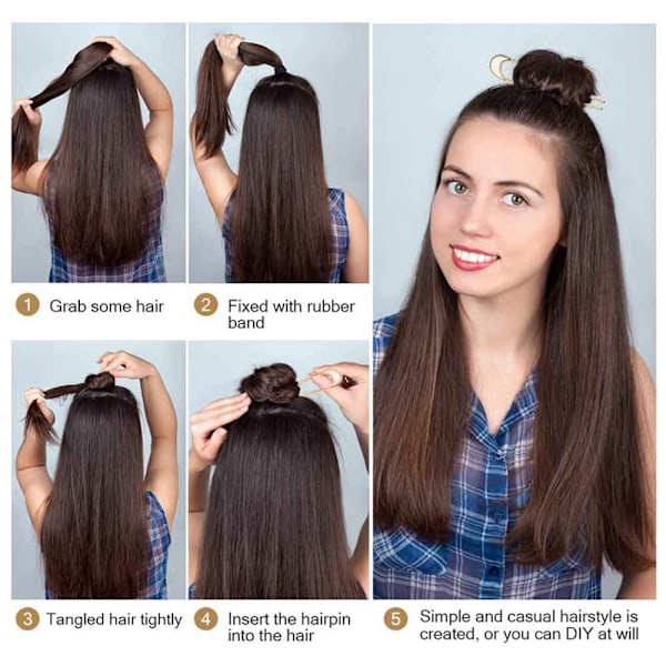 Metallinen U-muotoinen hiusneula, metalliset ranskalaiset hiusneulat Vintage-hiusneula Yksinkertainen hiustikku 2 Pin Updo Chignon-neulat naisille Tytöille Kampaustarvikkeet