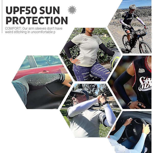 Upf50+ aurinkoa suojaavat viilentävät hihat, 5 paria hihoja käsivarren suojukseen-yvan